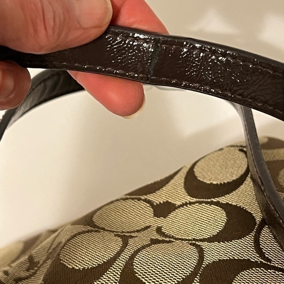 Coach Brown and Tan Monogram Shoulder Bag - Picture 9 of 16
